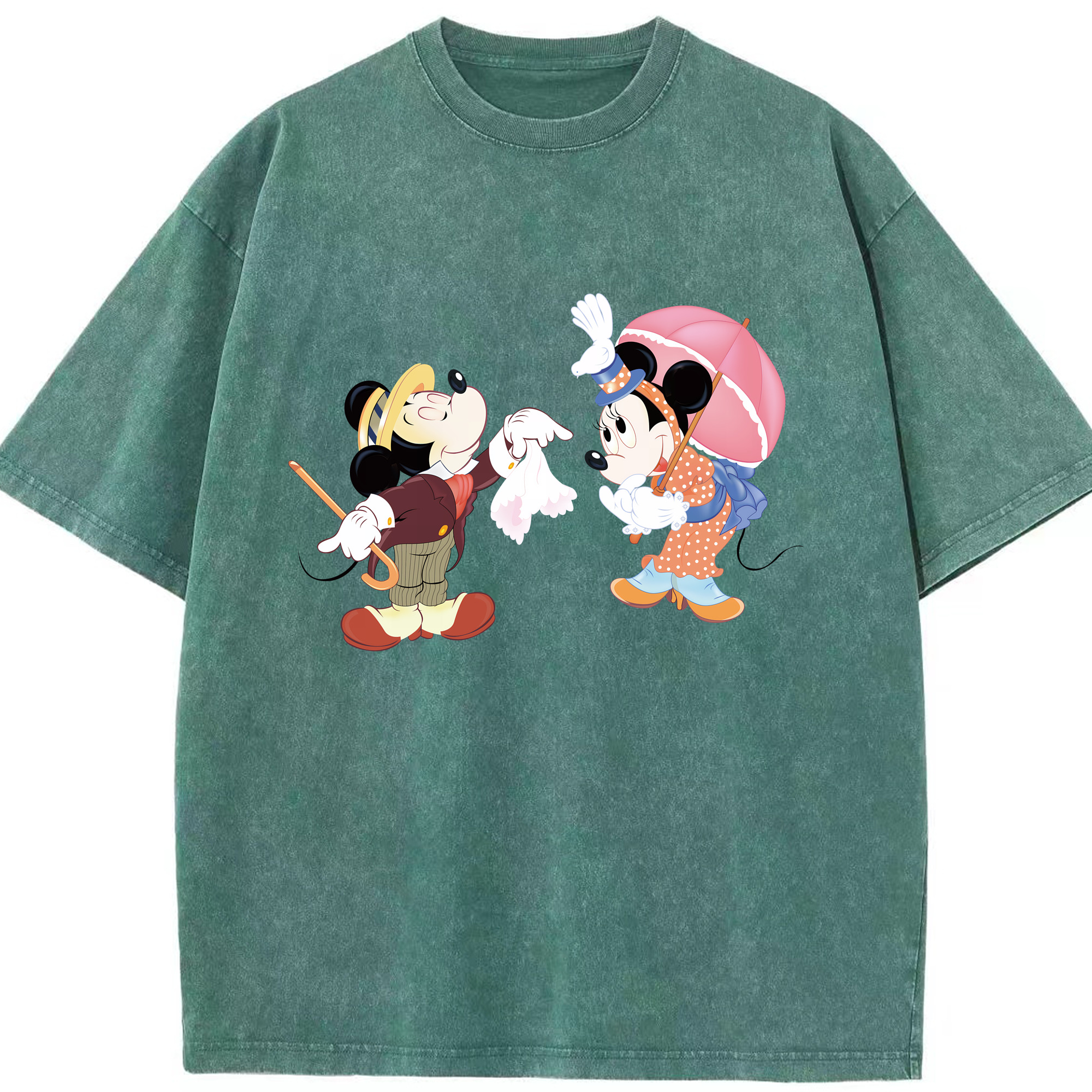（画像用） ミッキーマウス Mickey Mouse 綿100% ヴィンテージ風 半袖Tシャツ（フロントプリント）
